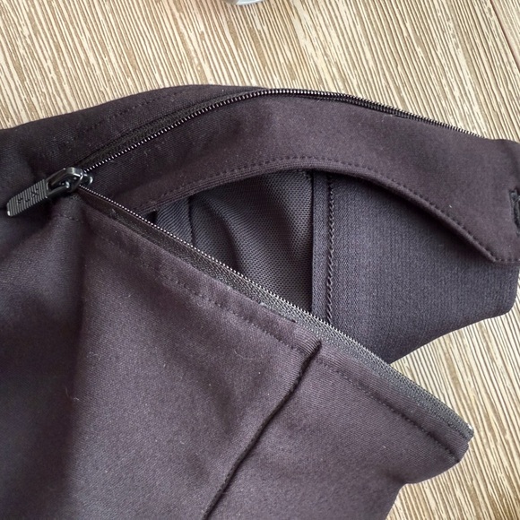 FLX Ponte Ankle Pull On Legging Side Zip Black Pleated - Picture 5 of 6